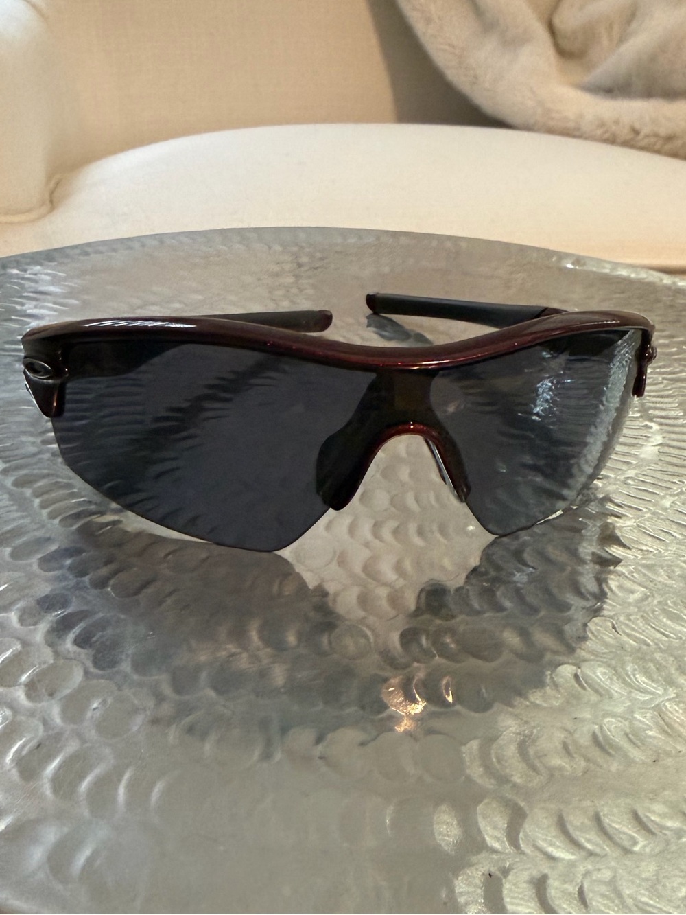 Oakley Women's Shield Sunglasses - Brown Frame with Dark Gray Lenses